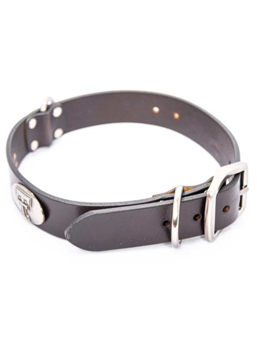 Concho Leather Dog Collar - Brown