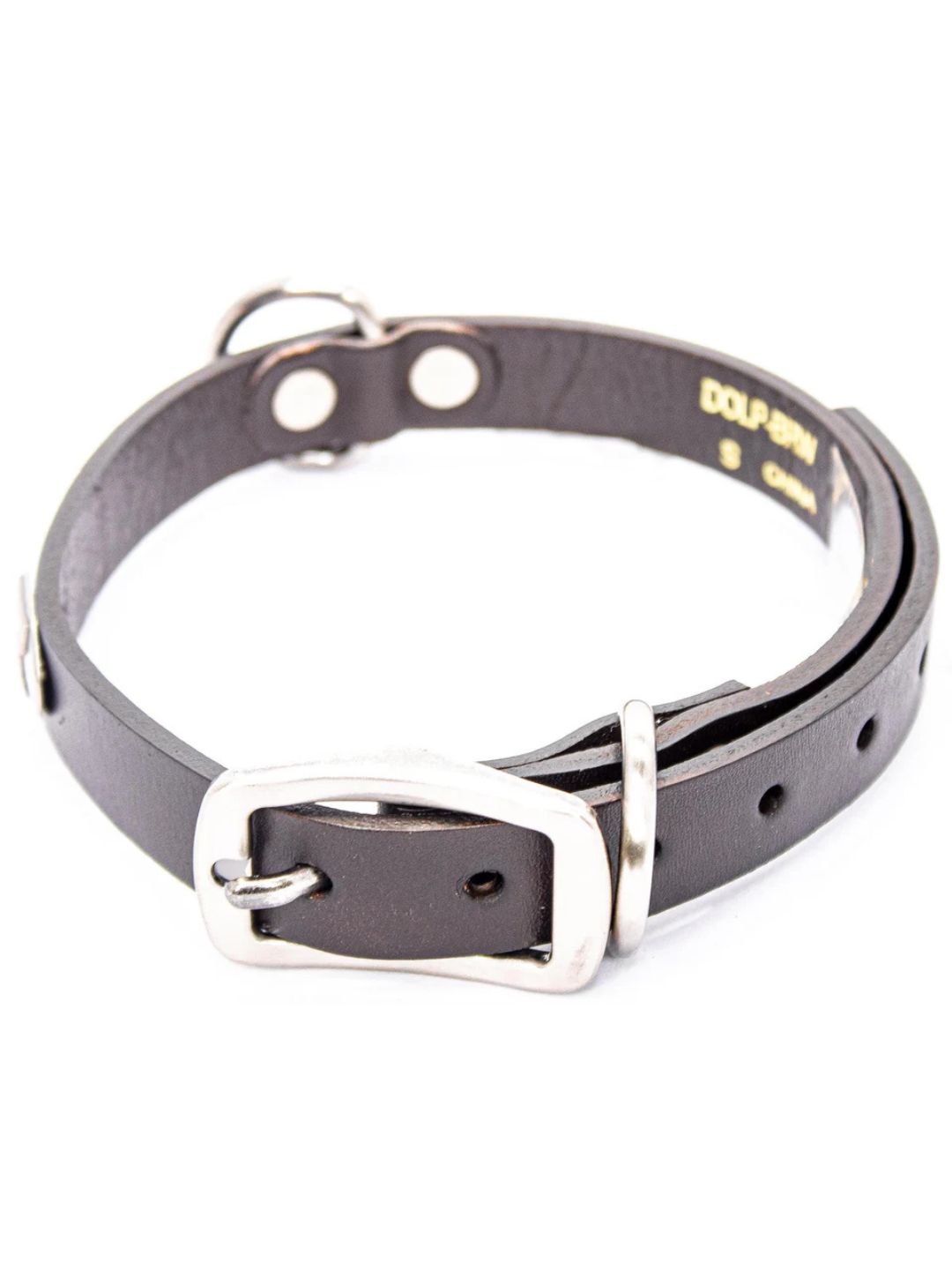 Concho Leather Dog Collar - Brown