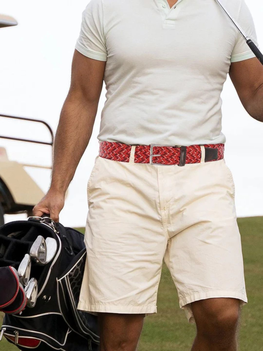 Braided Stretch Herringbone Belt