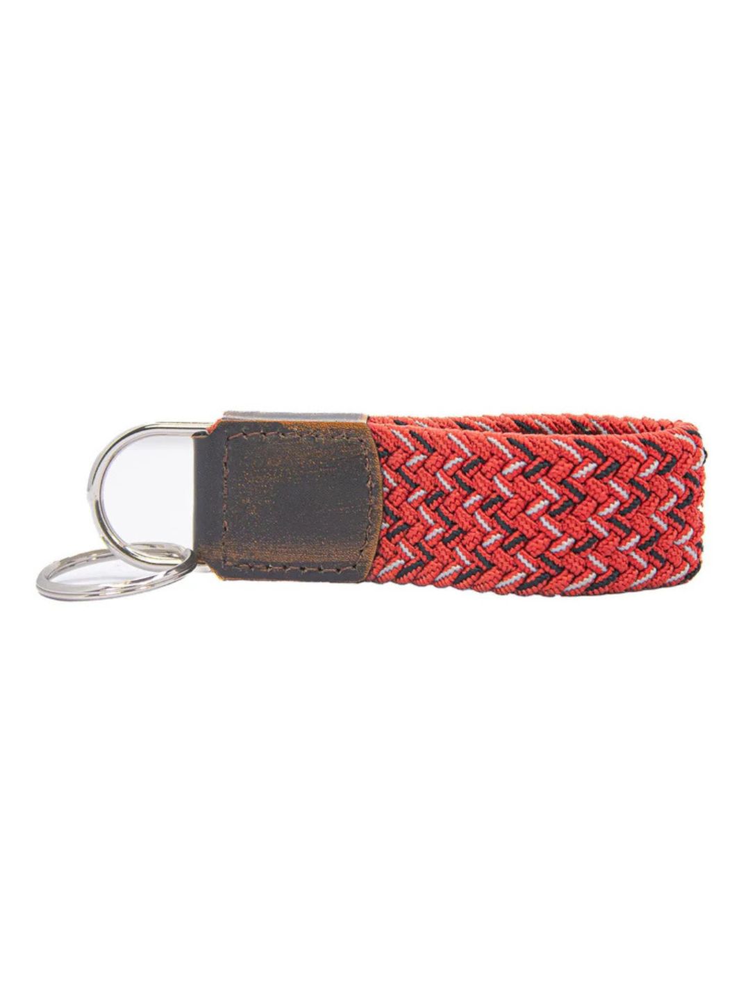 Braided Stretch Keychain - Red/Black/White