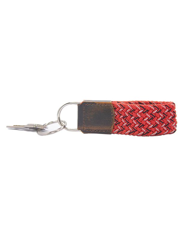 Braided Stretch Keychain - Red/Black/White
