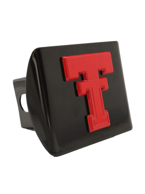 Red Powdercoat Classic Double T on Black Hitch