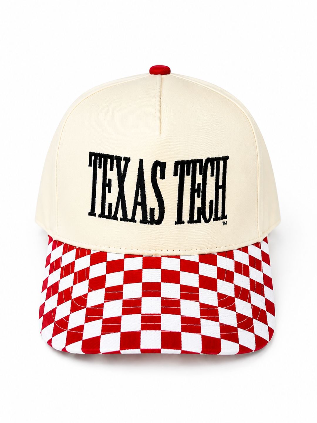 Checkered Red &amp; Cream Trucker Cap
