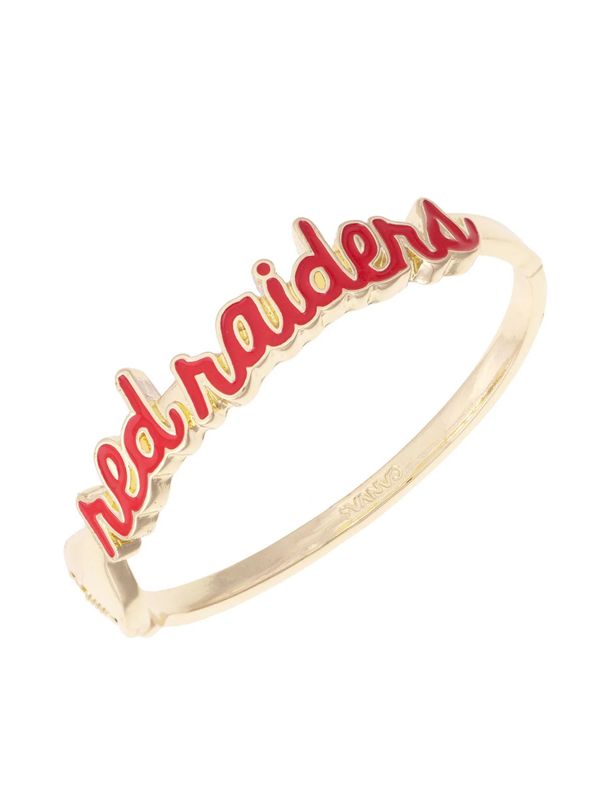 Red Raiders Cursive Hinge Bangle