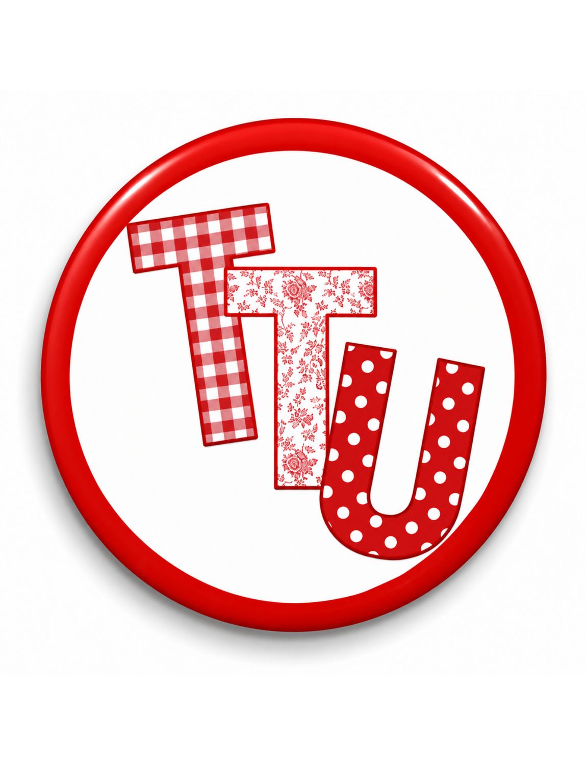 TTU Gingham Border Game Day Button