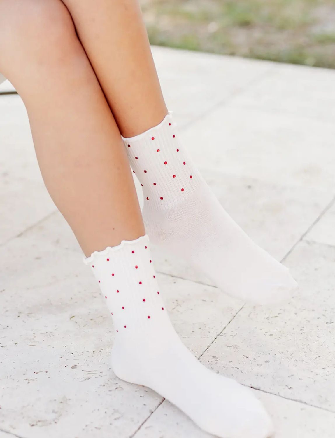 Red Rhinestone Game Day Socks - Youth Size