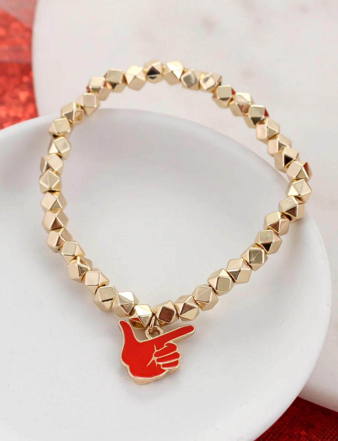 Guns Up Hand Gold Chunky Bracelet