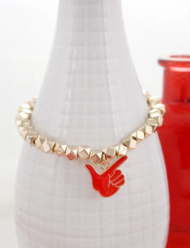 Guns Up Hand Gold Chunky Bracelet
