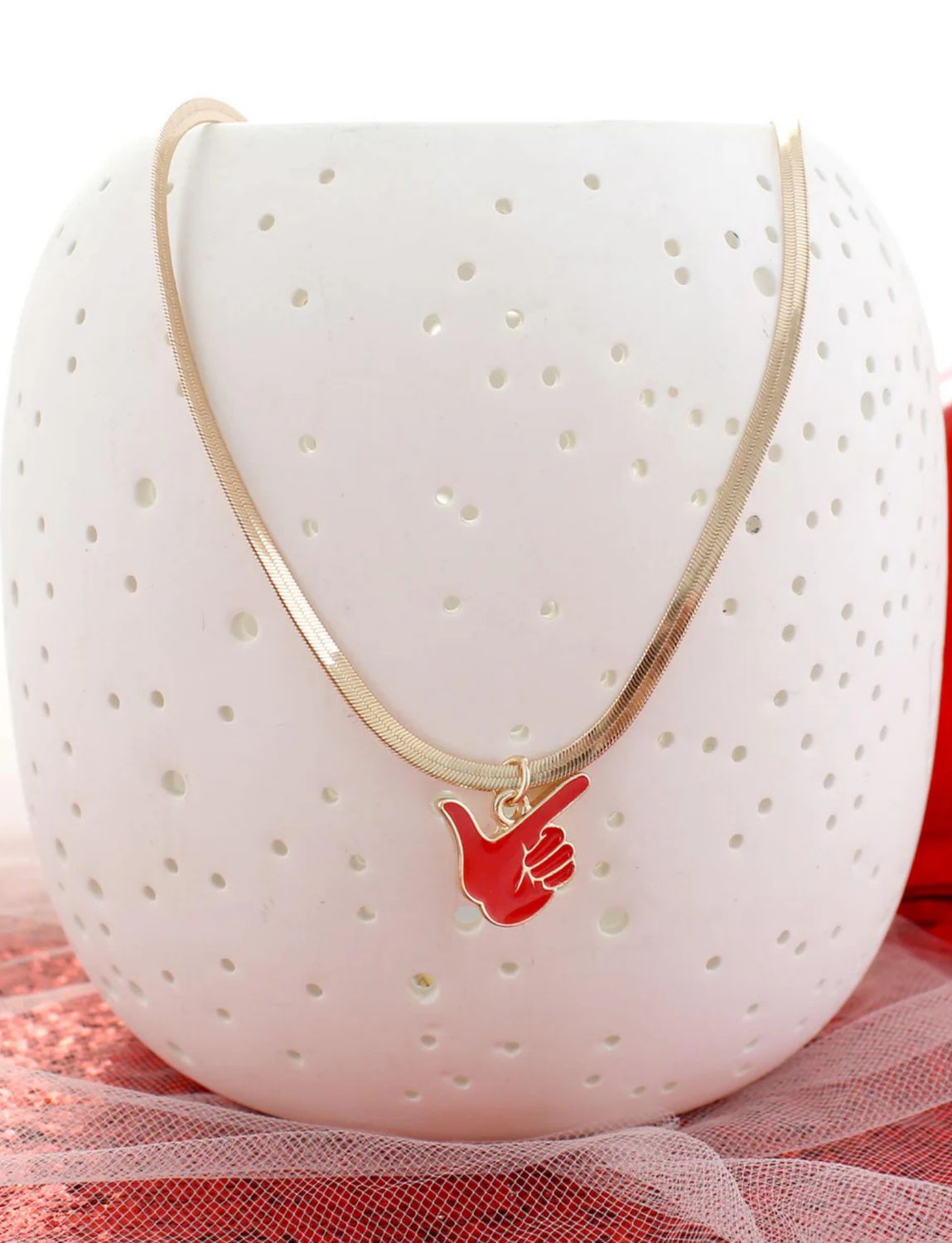 Guns Up Hand Gold Necklace