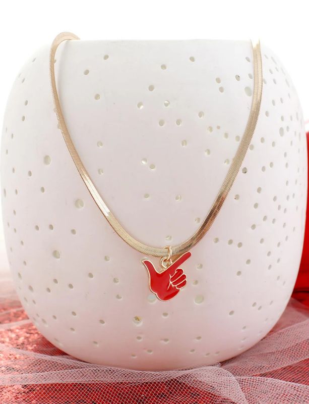 Guns Up Hand Gold Necklace