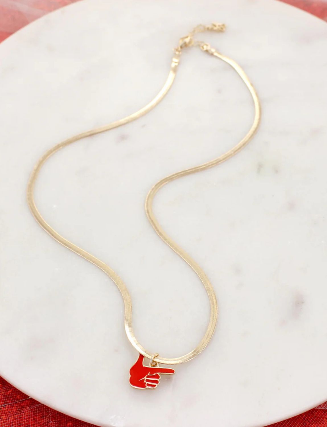 Guns Up Hand Gold Necklace