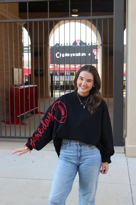 Gameday Embroidered Sleeve Mock Neck