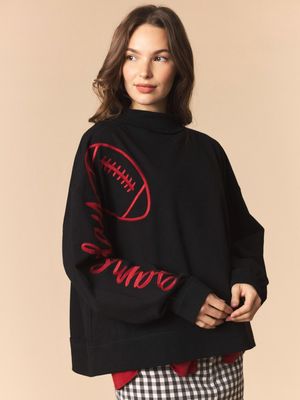 Gameday Embroidered Sleeve Mock Neck