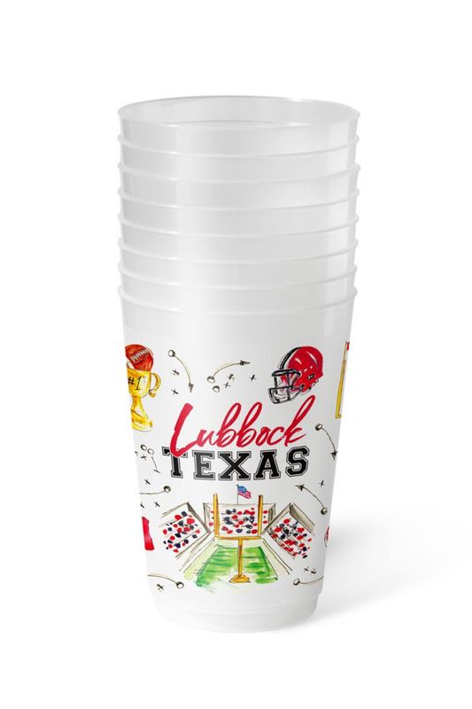 Tailgates In Lubbock Frost Flex 20 oz Cups - Set of 8