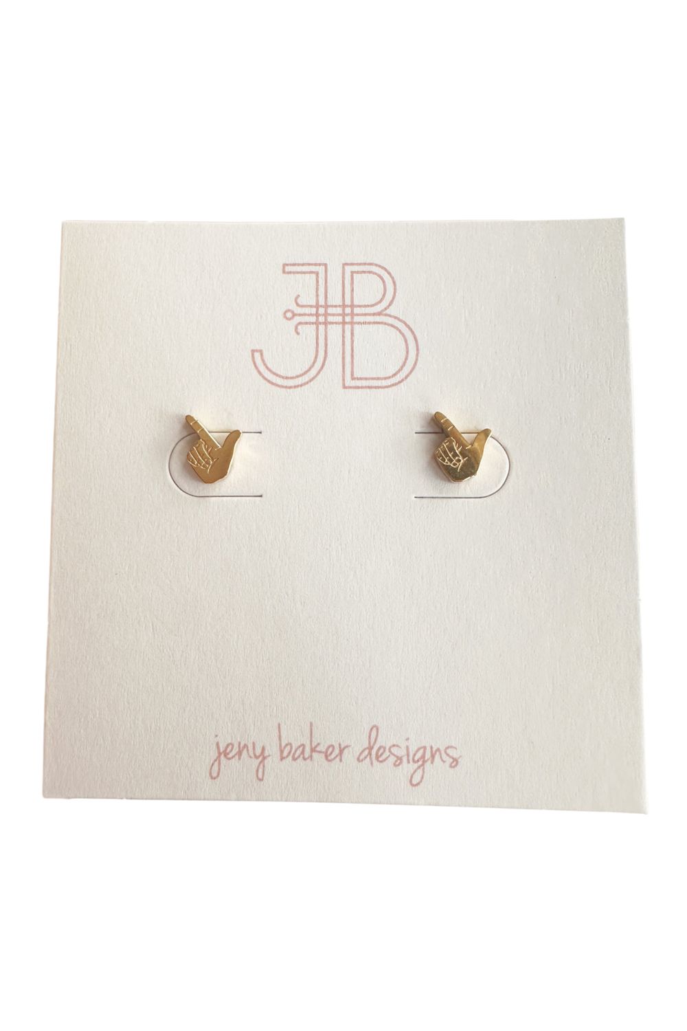 Mini Guns Up Gold Earring Studs