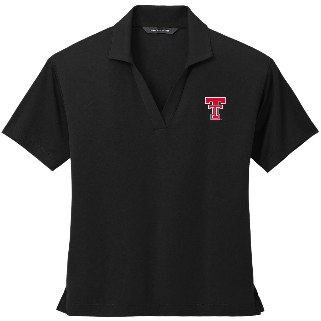 Mercer Mettle Ladies Stretch Jersey Polo, Color: Black, Size: SM