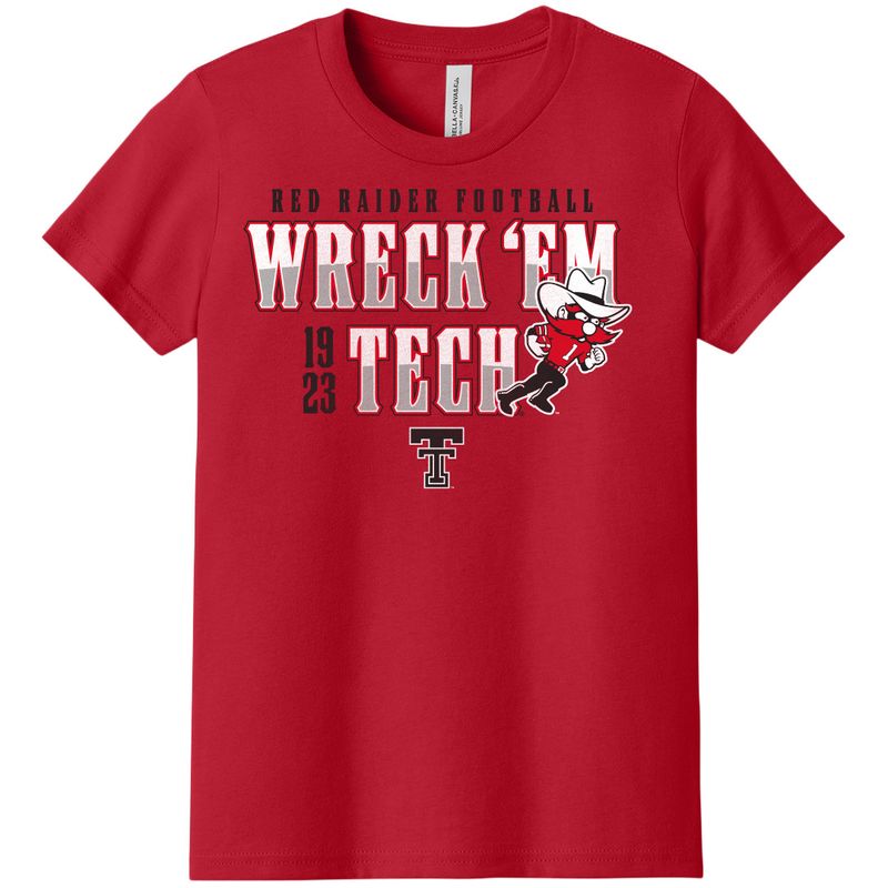 Raider Red Running Football Youth Short Sleeve Tee