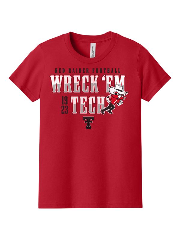 Raider Red Running Football Youth Short Sleeve Tee