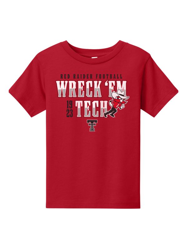 Raider Red Running Football Toddler Short Sleeve Tee