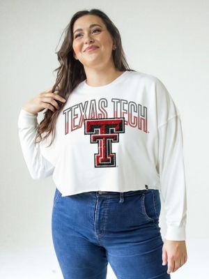 Blinged Out Double T Crop Sweatshirt