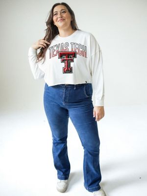 Blinged Out Double T Crop Sweatshirt
