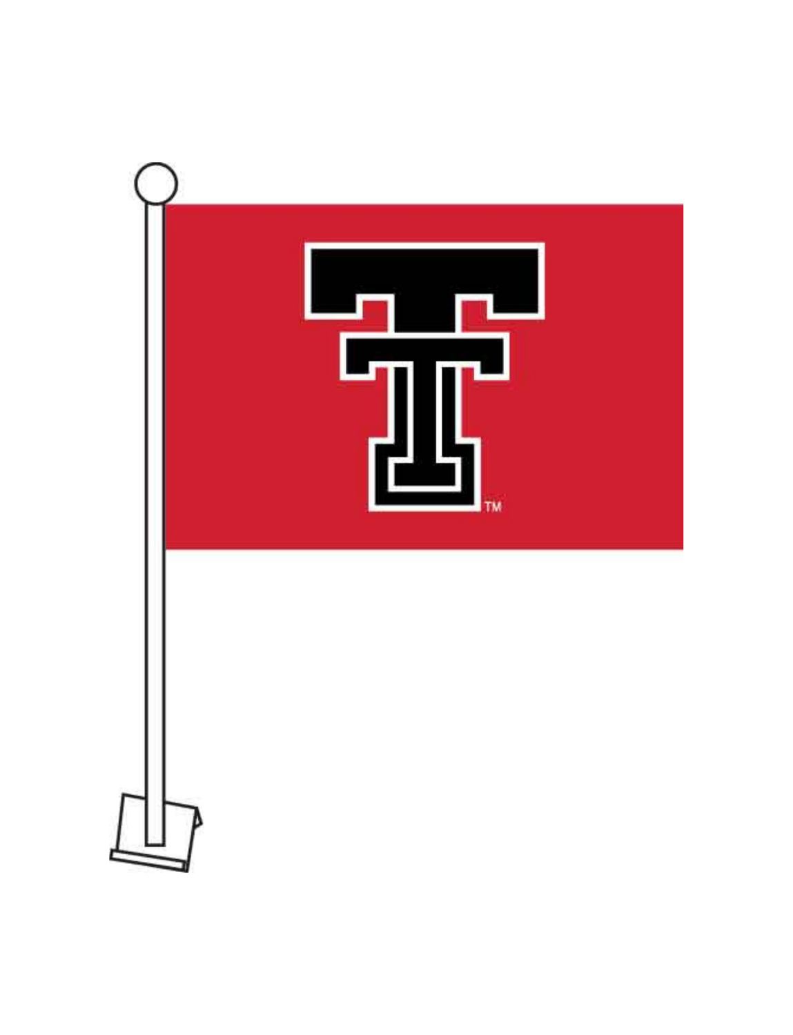 Classic Double T Red Car Flag
