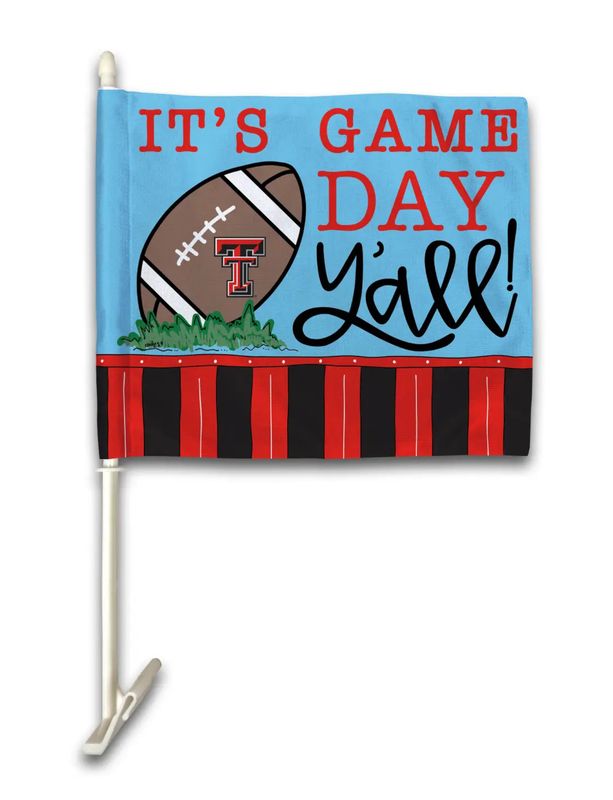 Game Day Y'all Car Flag
