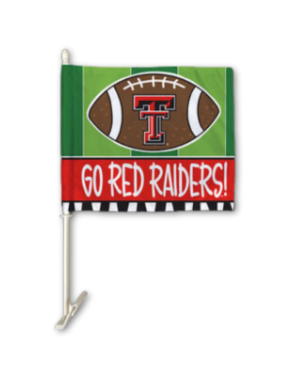 Go Red Raider Football Car Flag