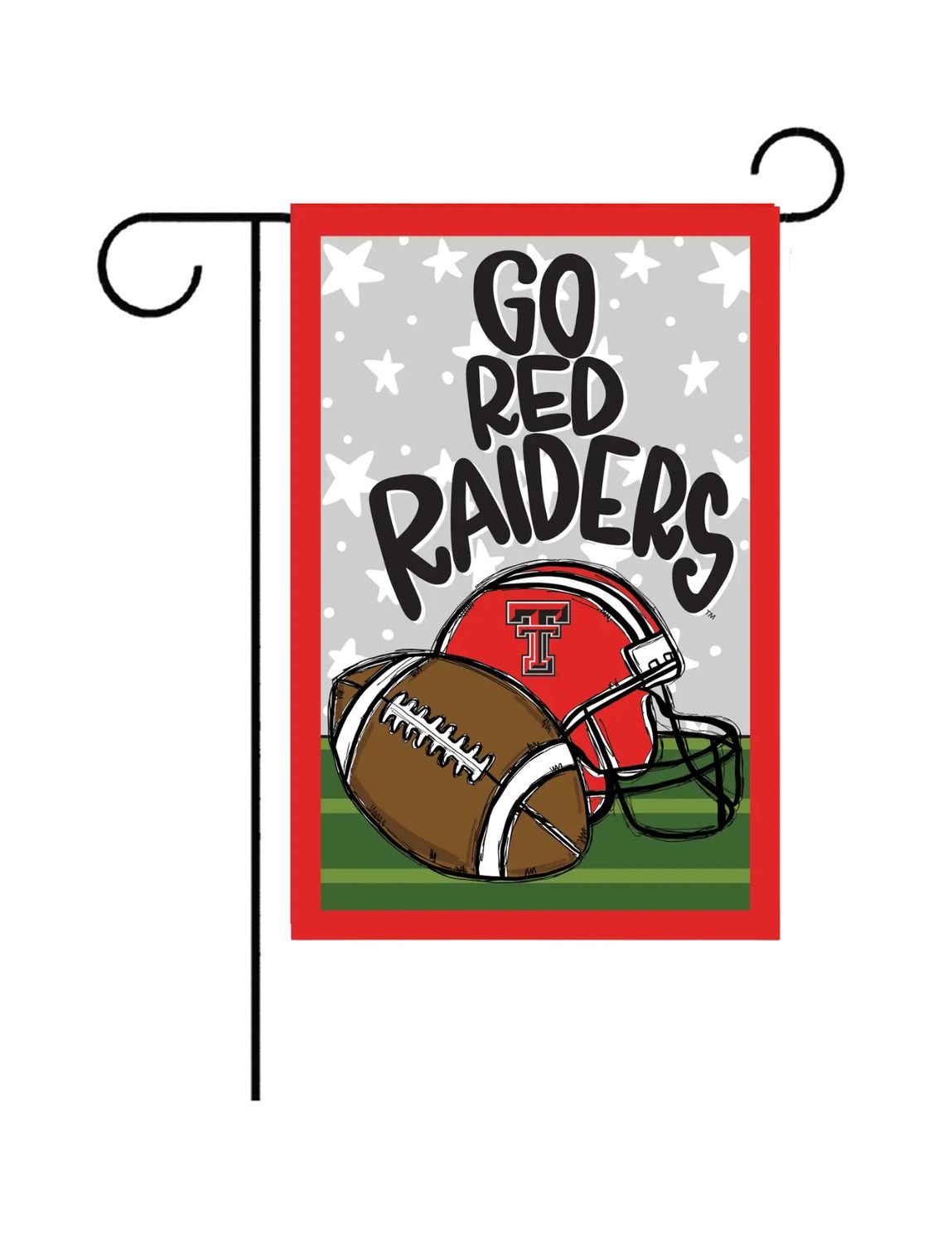 Go Red Raiders Football Garden Flag