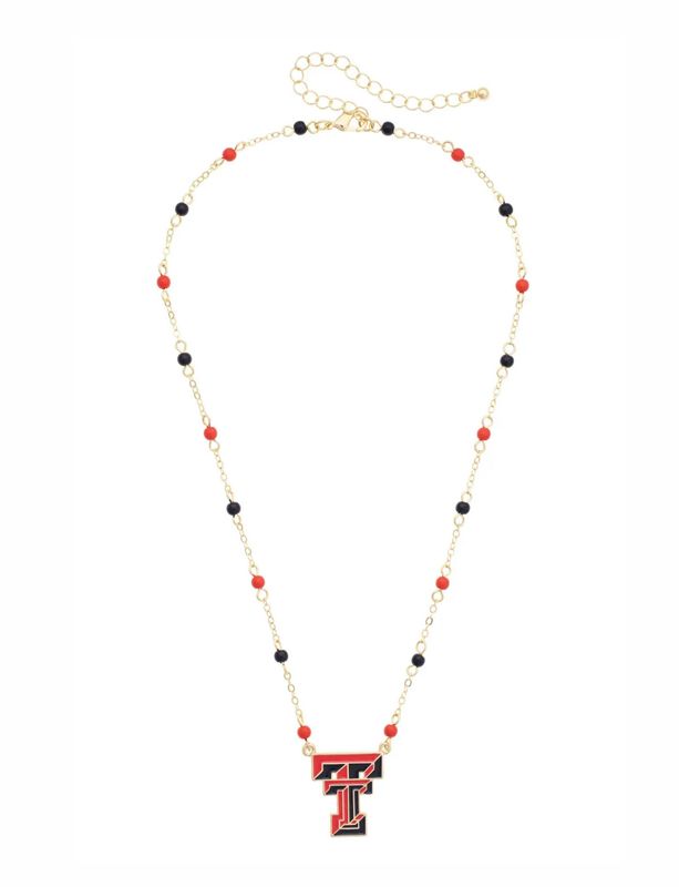Beaded Double T Layering Necklace