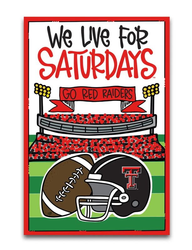 We Live For Saturdays Football Garden Flag