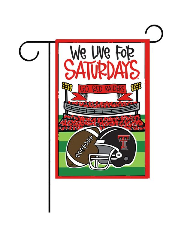 We Live For Saturdays Football Garden Flag