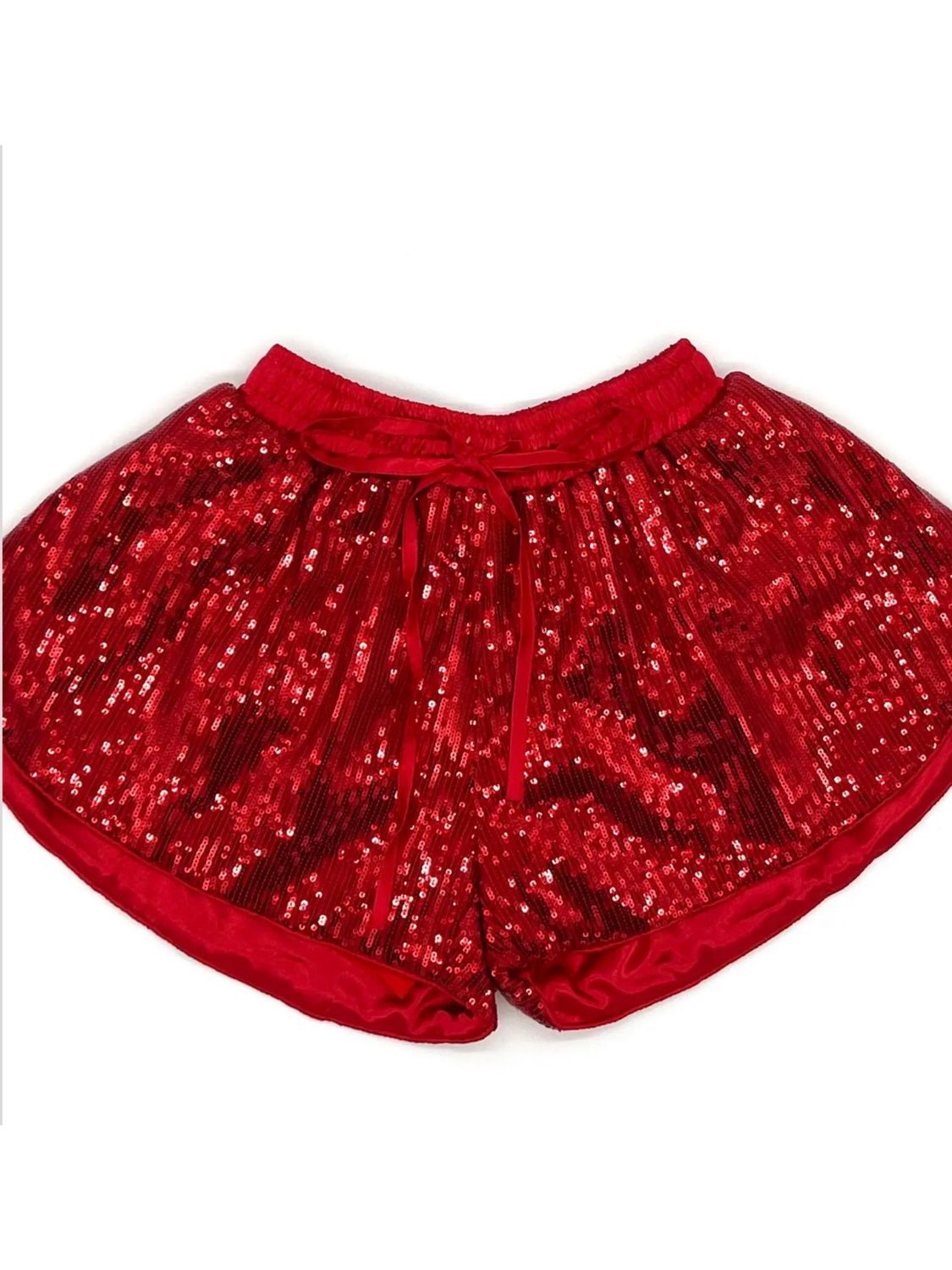 Sequin Youth Butterfly Shorts, Color: Red, Size: 2