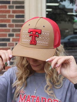 Wrangler Outrider  Canvas Mesh Cap - Brown/Red