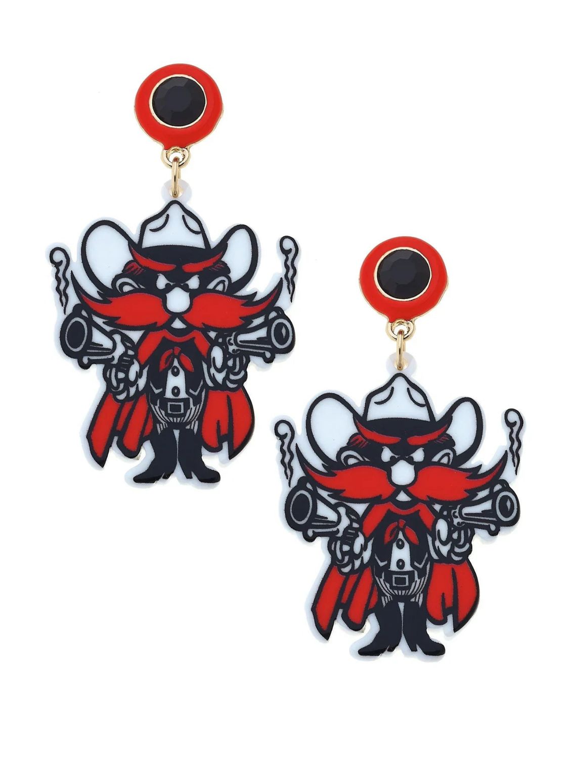 Raider Red Dangle Earrings
