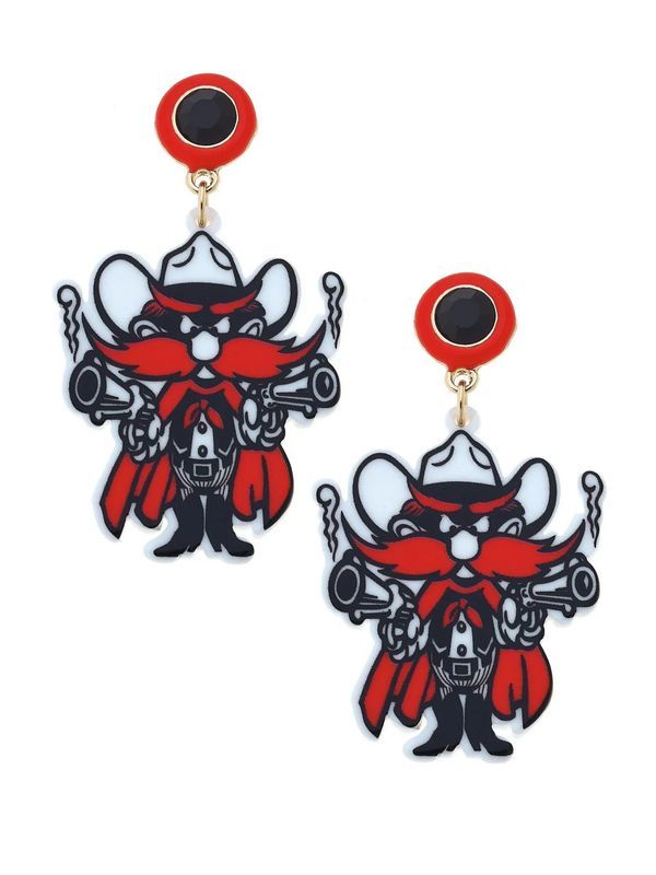 Raider Red Dangle Earrings