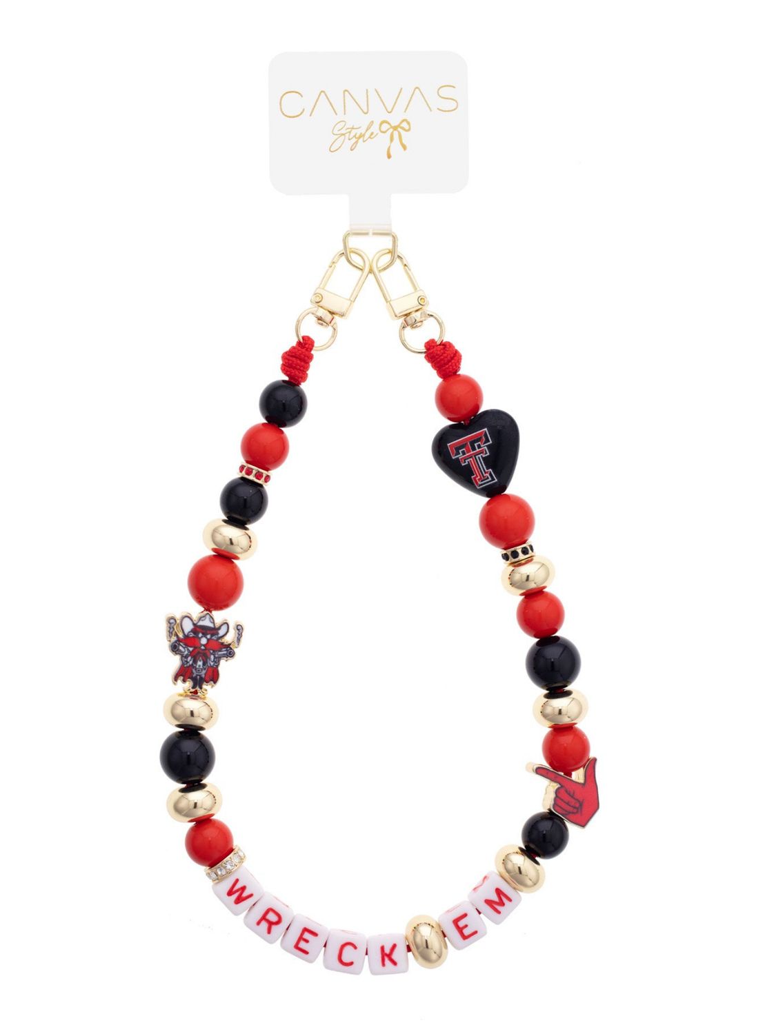 Wreck 'em Logos Beaded Phone Wristlet