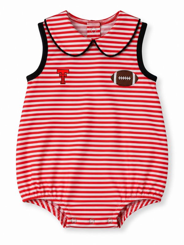 Gameday Striped Ruffle Bubble Onesie