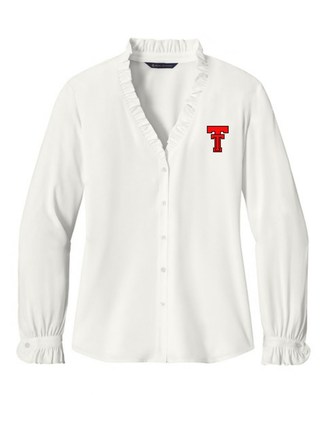 Ladies Long Sleeve Ruffle Collar Blouse