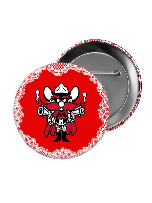 Raider Red Lace 2" Game Day Button