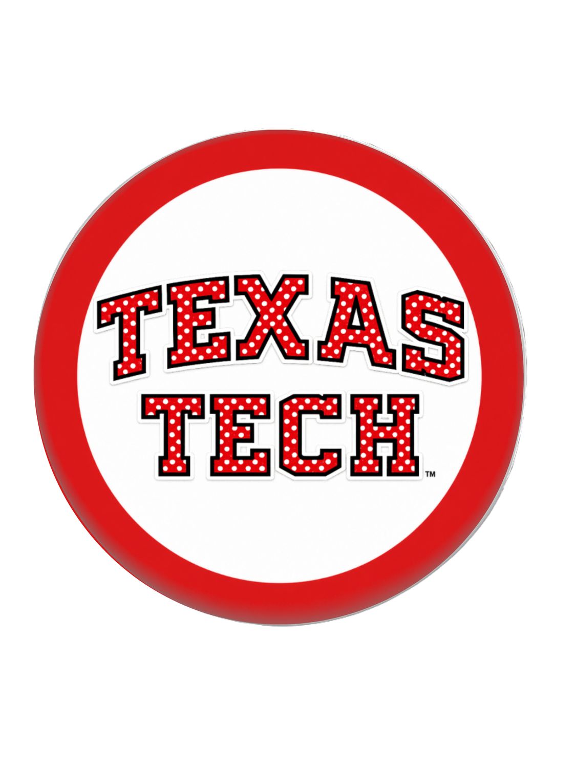 Polka Dot Tech Arch Game Day Button - Red