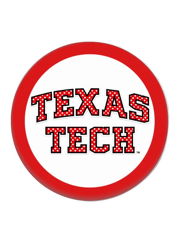 Polka Dot Tech Arch Game Day Button - Red
