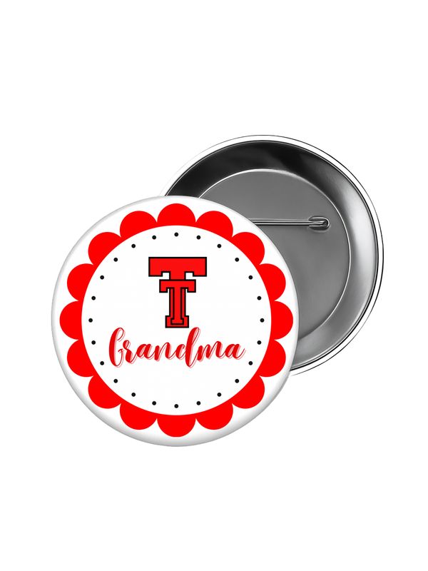 Grandma Scolloped Game Day Button