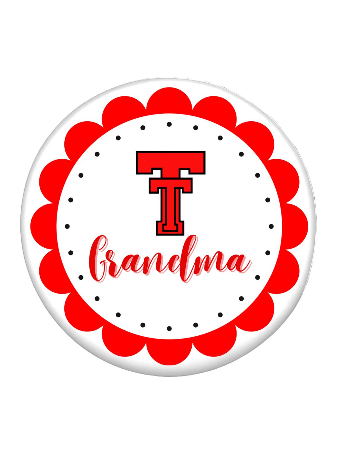 Grandma Scolloped Game Day Button