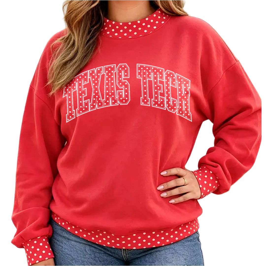 Polka Dot Mockneck Sweatshirt