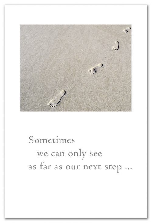 CARD, FOOTPRINTS IN THE SAND, support &amp; encouragement