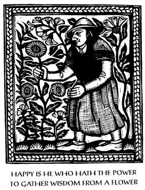 CARD, HAPPY IS HE WHO HATH THE POWER TO GATHER WISDOM FROM A FLOWER,  MARY AZARIAN, blank