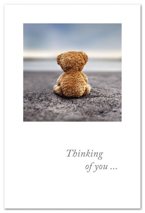 CARD, THINKING OF YOU, BEACHED TEDDY BEAR