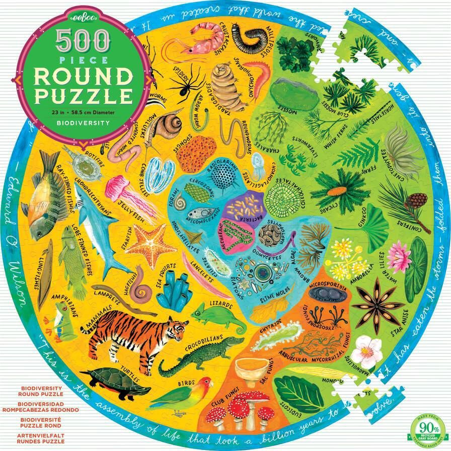 PUZZLE, Biodiversity, eeBoo - Round, 500 Piece