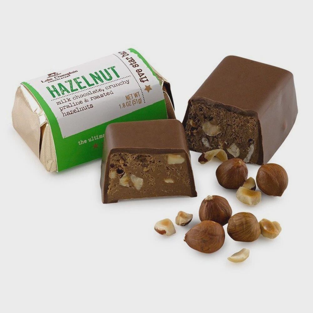 HAZELNUT, MILK CHOCOLATE FIVE STAR BAR, 1.8 oz, Lake Champlain Chocolates